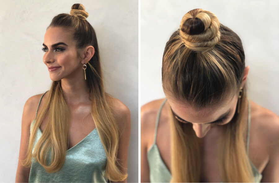 Half_Do_Main_4 Half up Half Down Hairstyle on Model