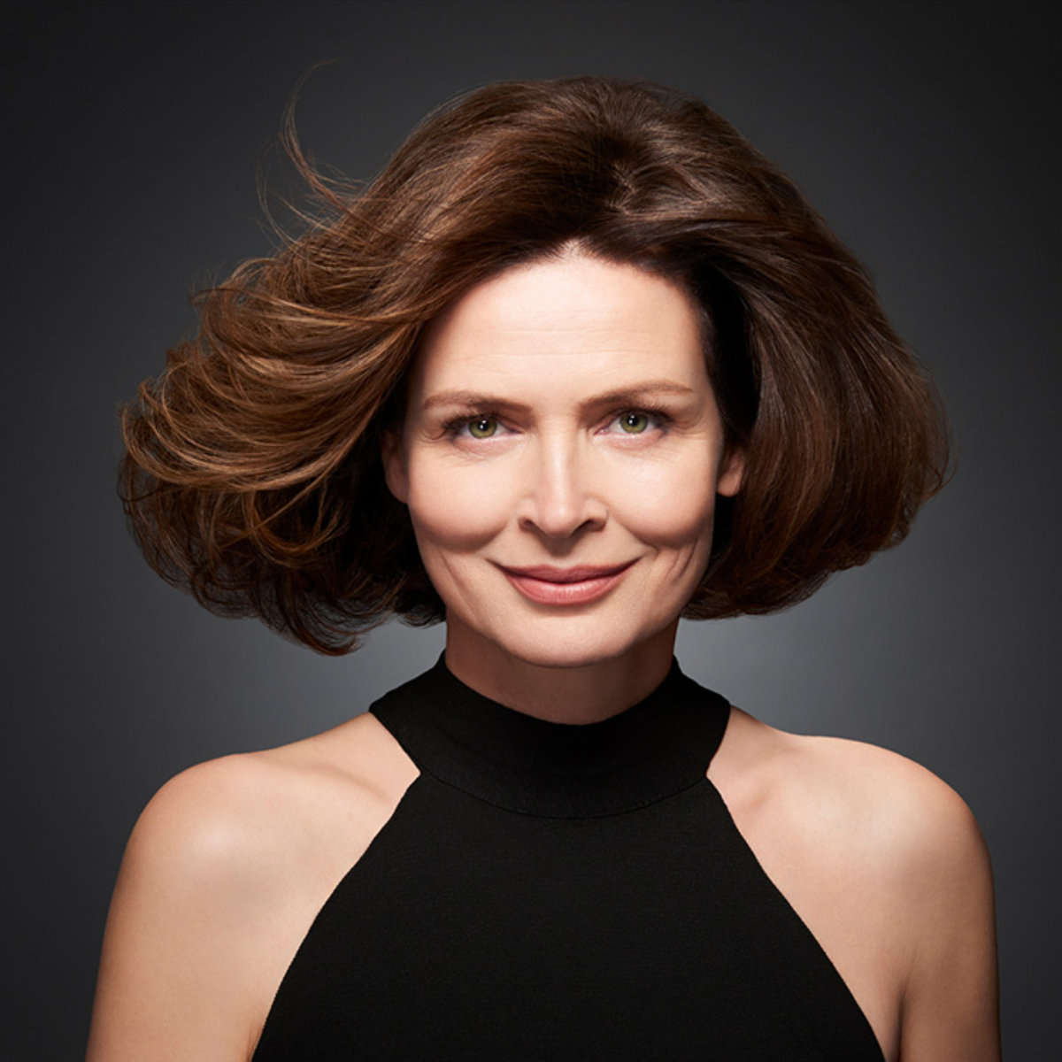 Ageless brunette hair color technique model after