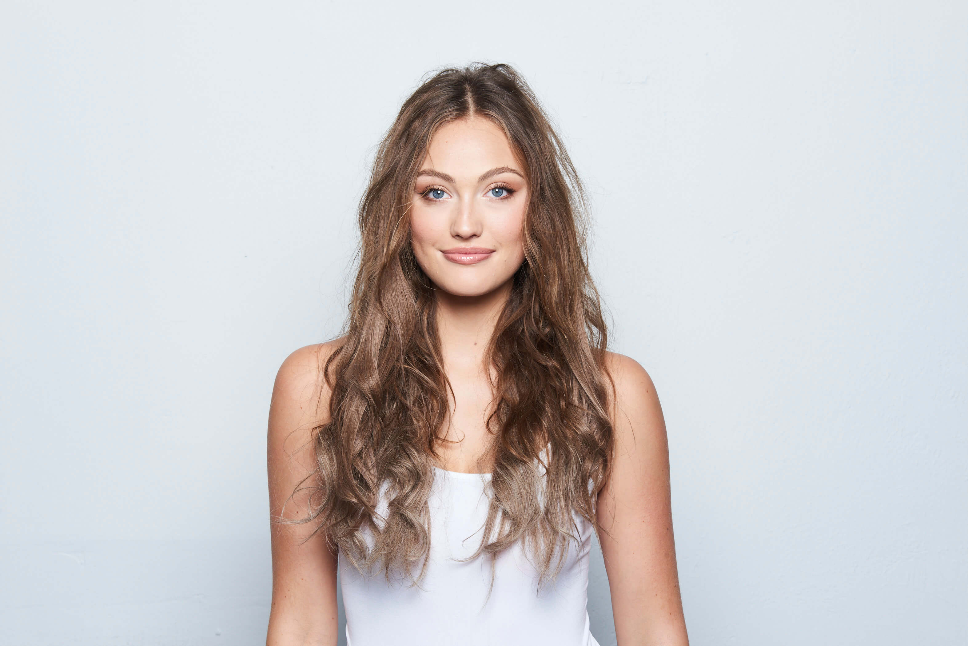 Glowlights hair color technique model before Glowlights hair color technique model before