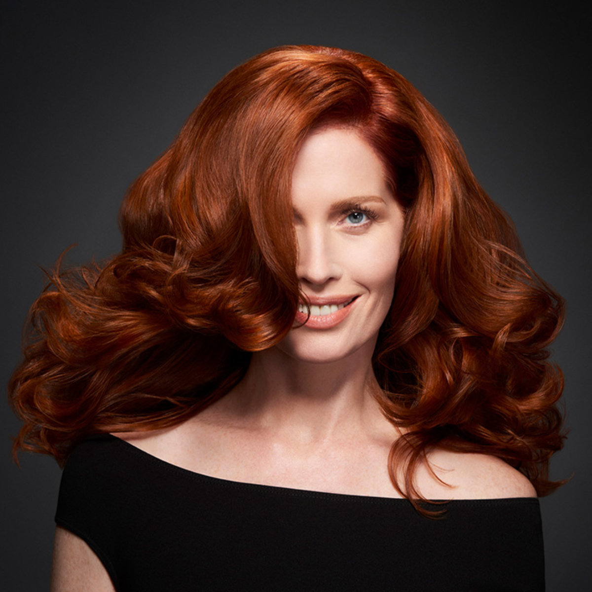 Vivacious red hair color technique model after