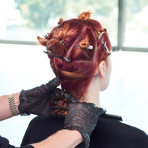 Fire Red Quick Melt Hair Color Technique Step 11