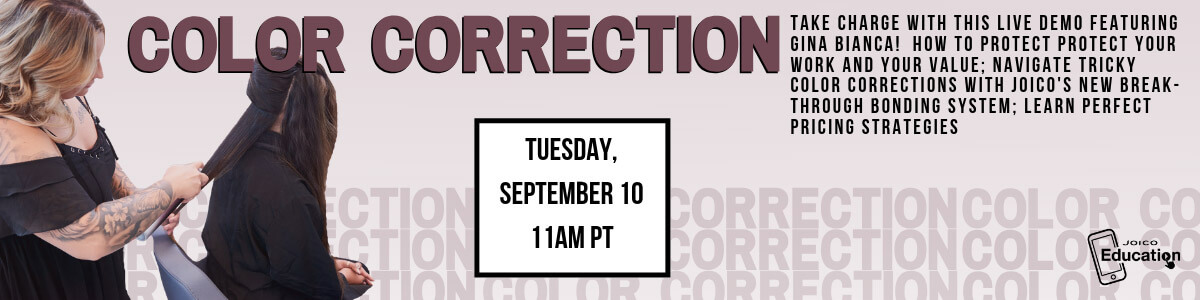 Gina Bianca color correction facebook live banner image