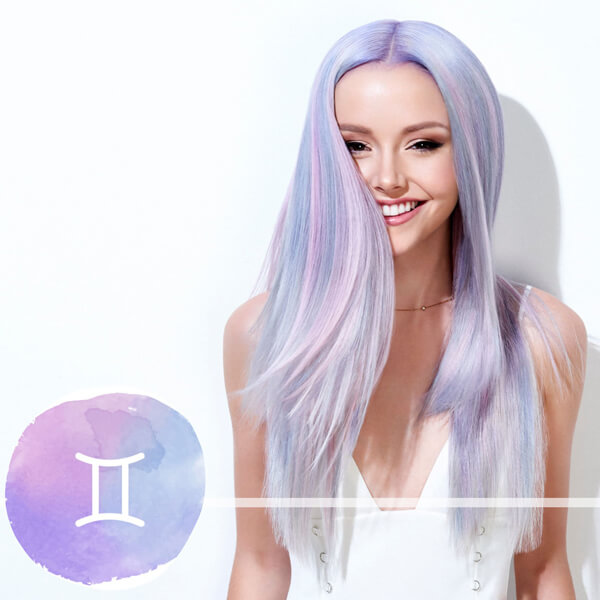 gemini-horoscope-model Model with long lavendar hair