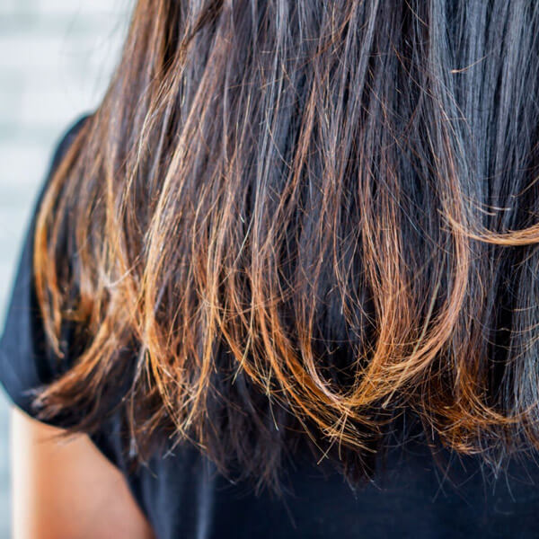 Women with dry damaged ends