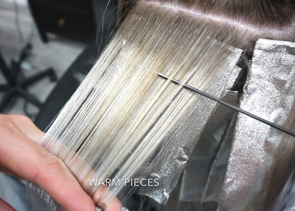 Olivia-Smalley-Demi-Liquid3 Hair being foiled with hair color