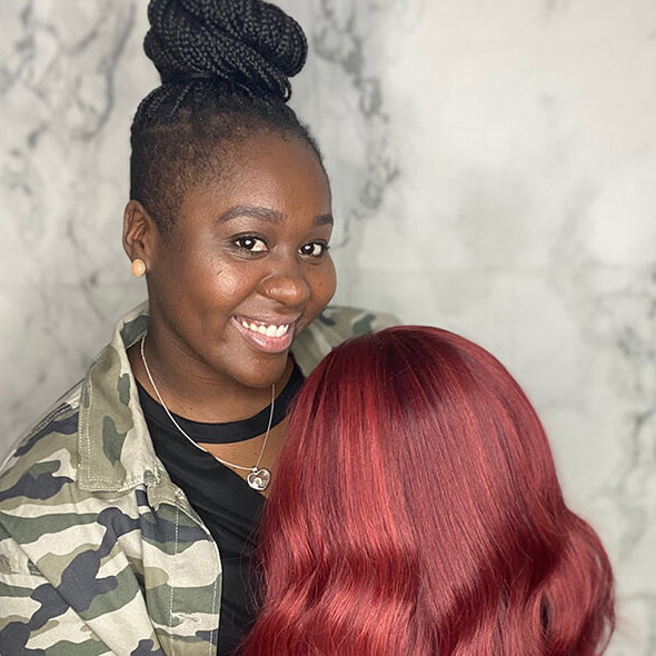 Leticia---Red-Head-Ramp-Up---FB-Live-BTC Mannequin head with red hair