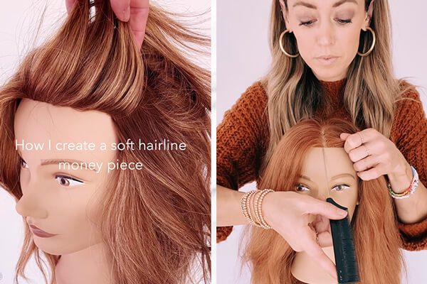 Mannequin head with red hair