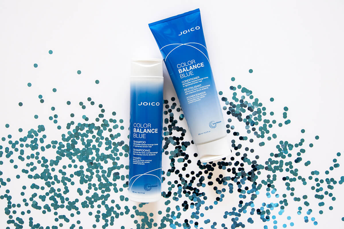 color-balance-blue-family Joico Color Balance Blue Shampoo and Conditioner bottles