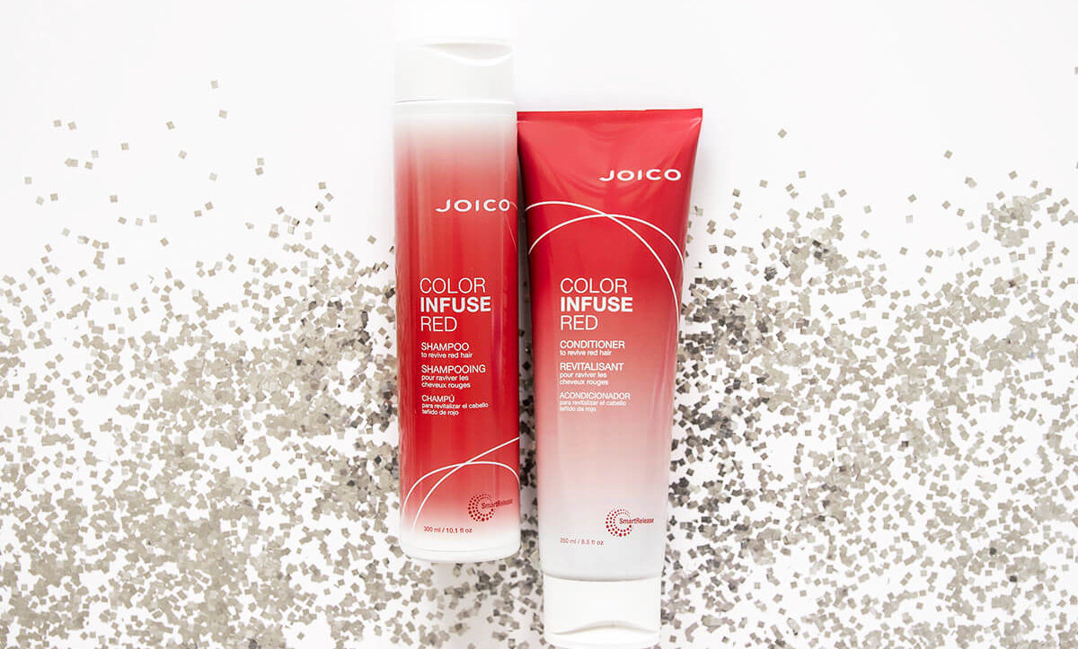 color-infuse-shampoo-conditioner Joico Color Infuse Red Shampoo and Conditioner bottles
