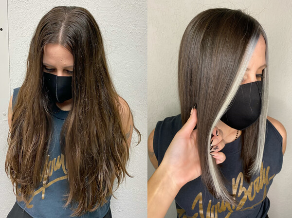 lumishine-ash-ash-olivia-smalley Women before and after hair coloring