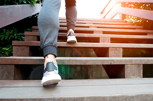 steps Man running up stairs