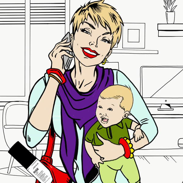 Guardians-of-Glam-multitasker illustrated model with rise up hair product