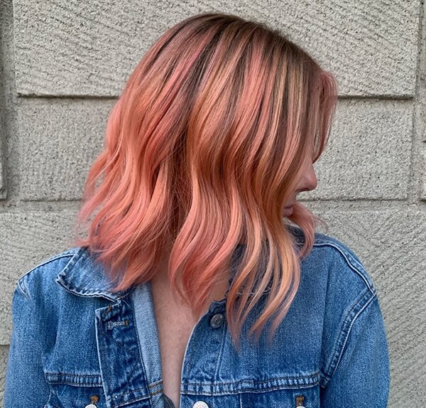 sunset-hair-color Woman with pink hair