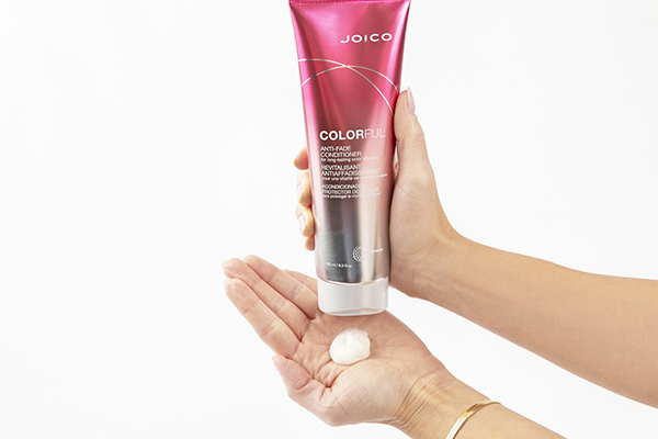 colorful-in-hand Joico Colorful Conditioner Squeezing into hand