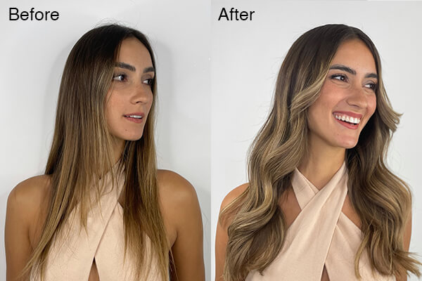 Richard_Cut_B_A before and after of hair model with straight hair then curly
