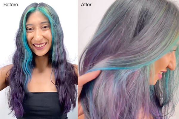 Larisa-fall-before-after before and after picture of a womans hair