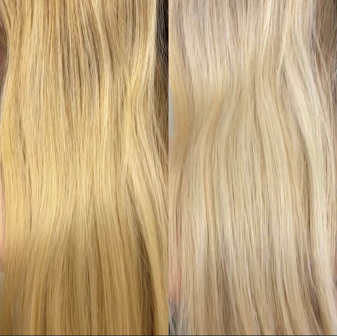 purple-shampoo-results blonde hair before and after