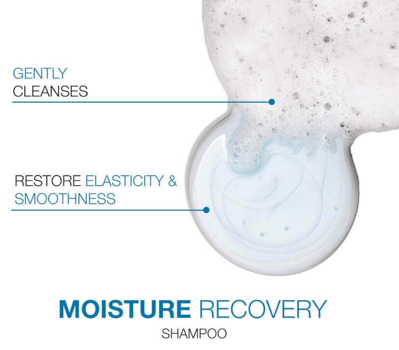 moisture recovery shampoo: gently cleanses and restores elasticity and smoothness