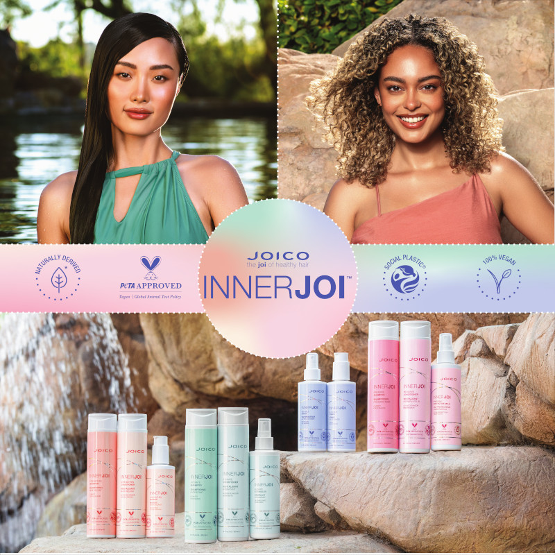 innerjoi poster with models and collection of products
