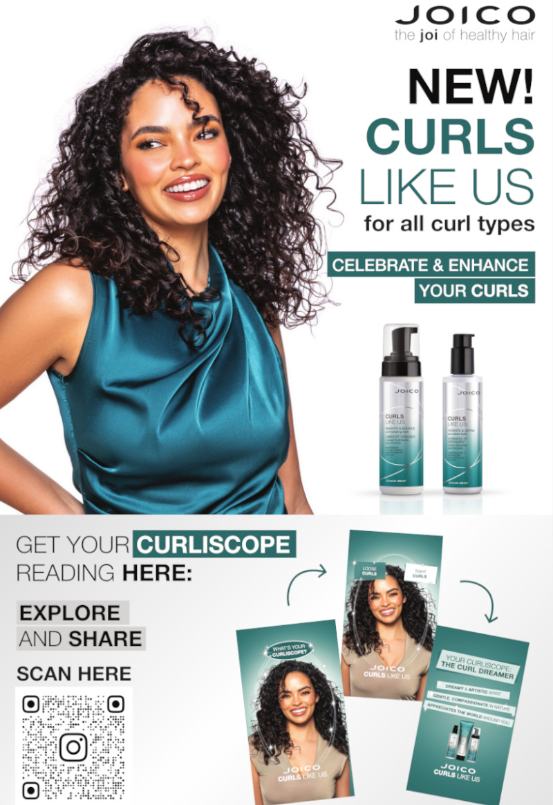 curls like us model with products and AR filter