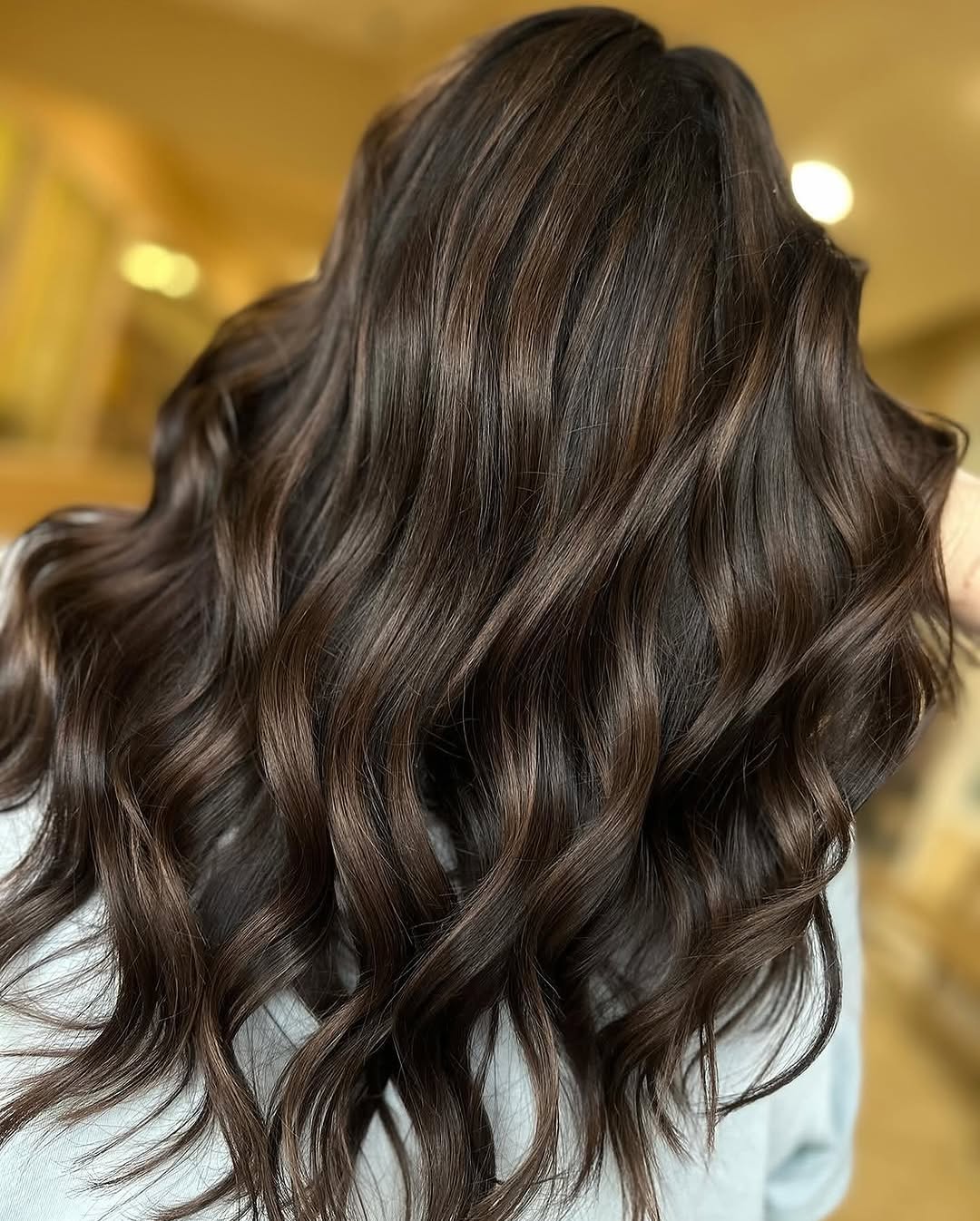 brunette with wavy hair