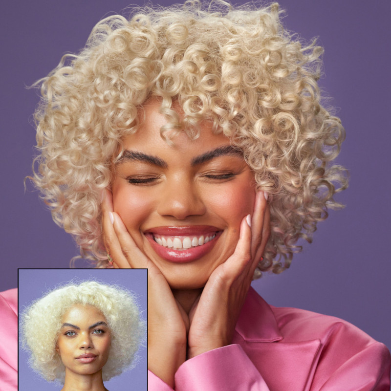 blonde with curls