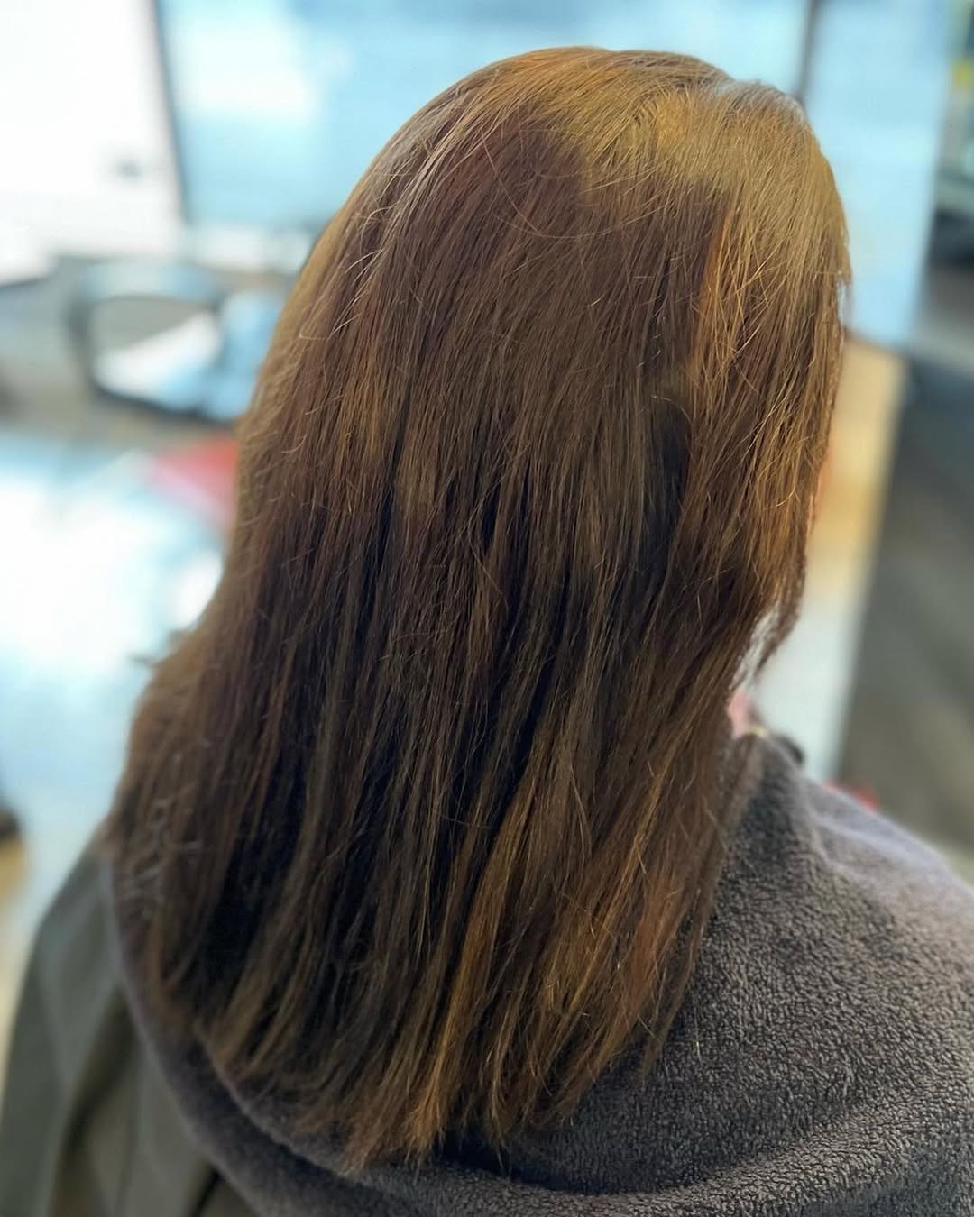 hair model before treatment