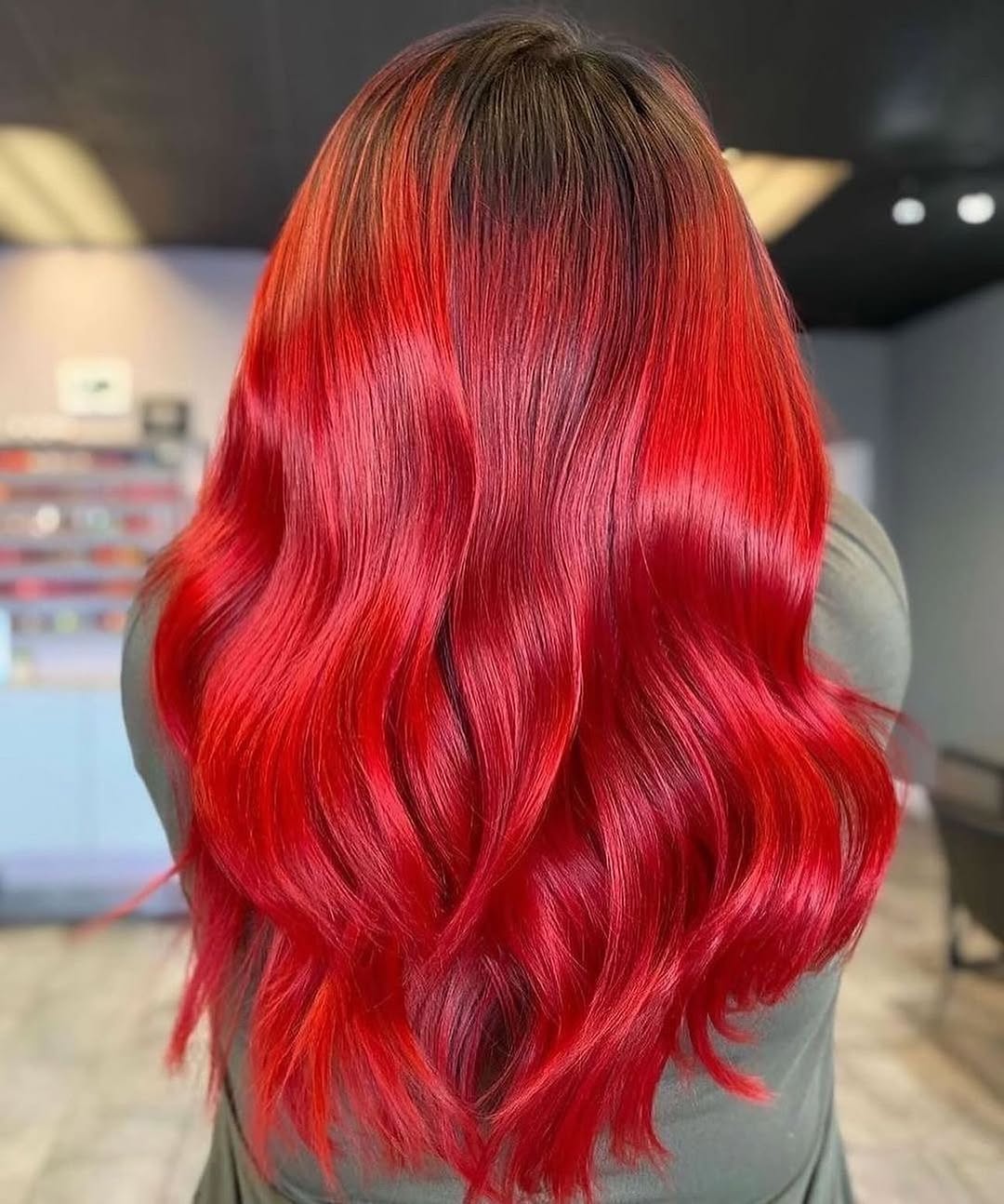red hair model after treatment