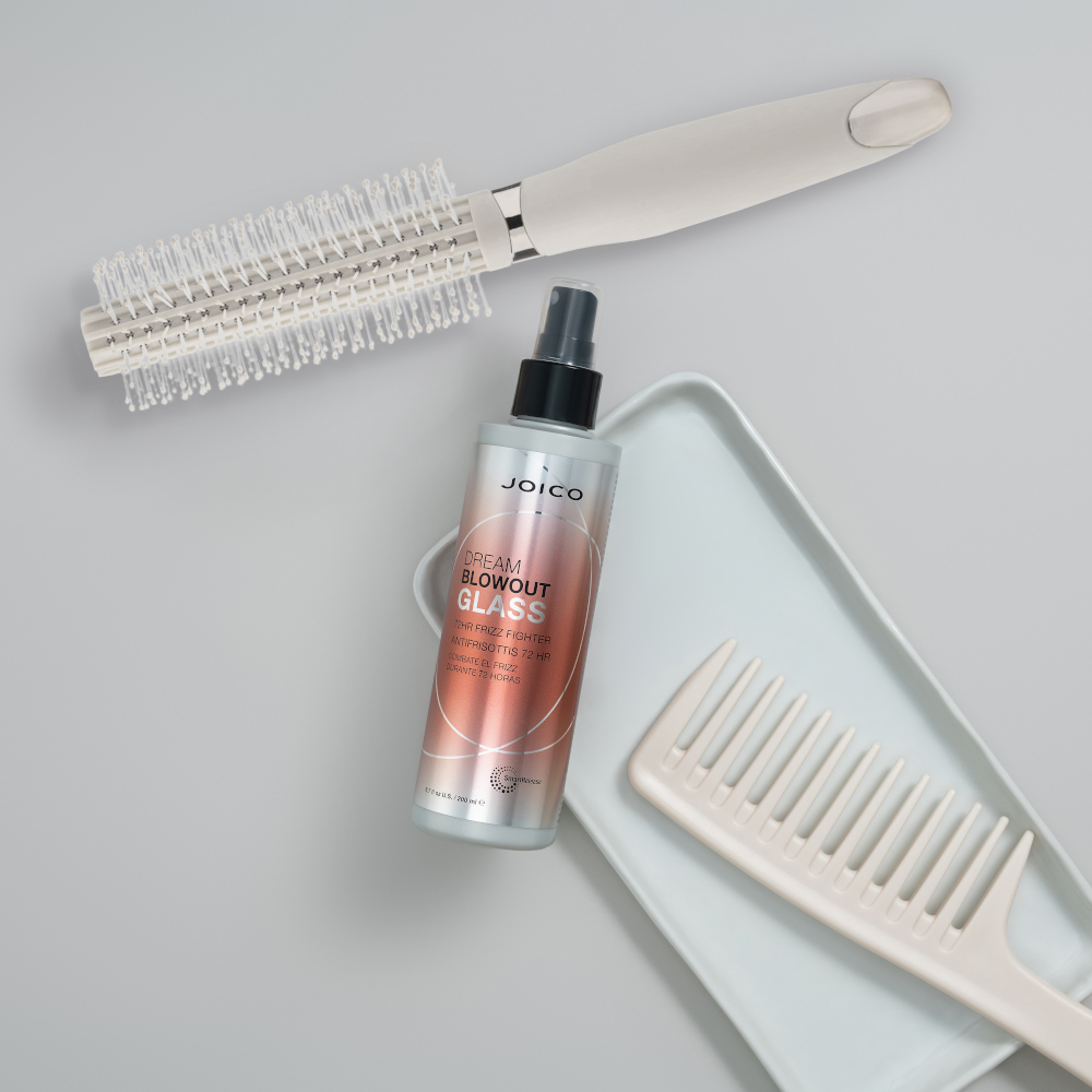 dream blowout glass with brush comb and tray