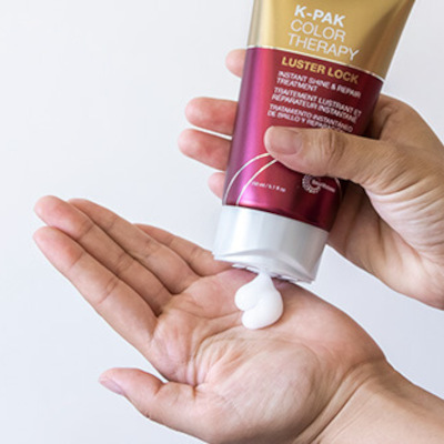 K-PAK Color Therapy Masque in hand