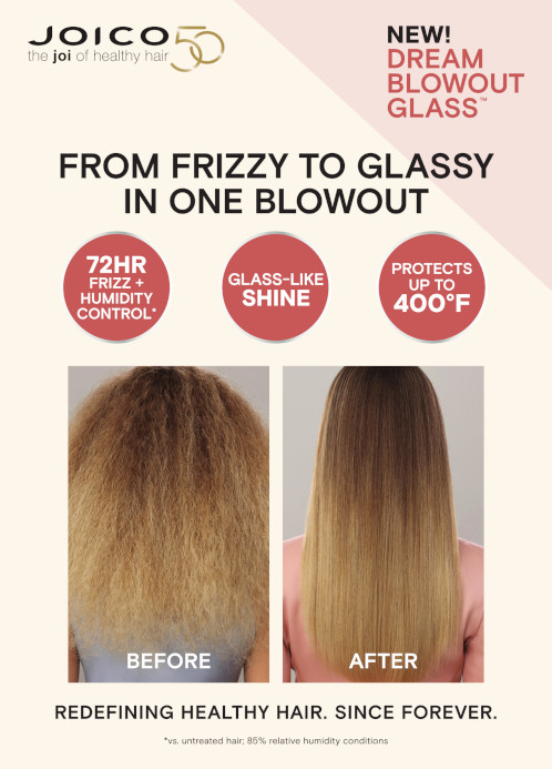 dream blowout glass model back of hair