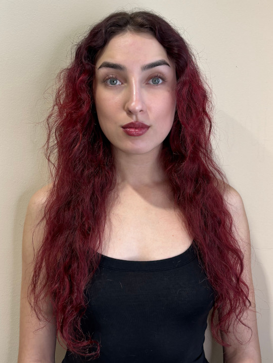 hair model before treatment