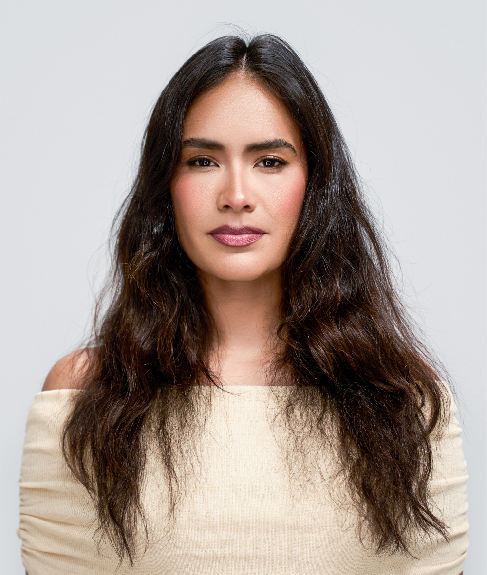 brunette hair model before treatment