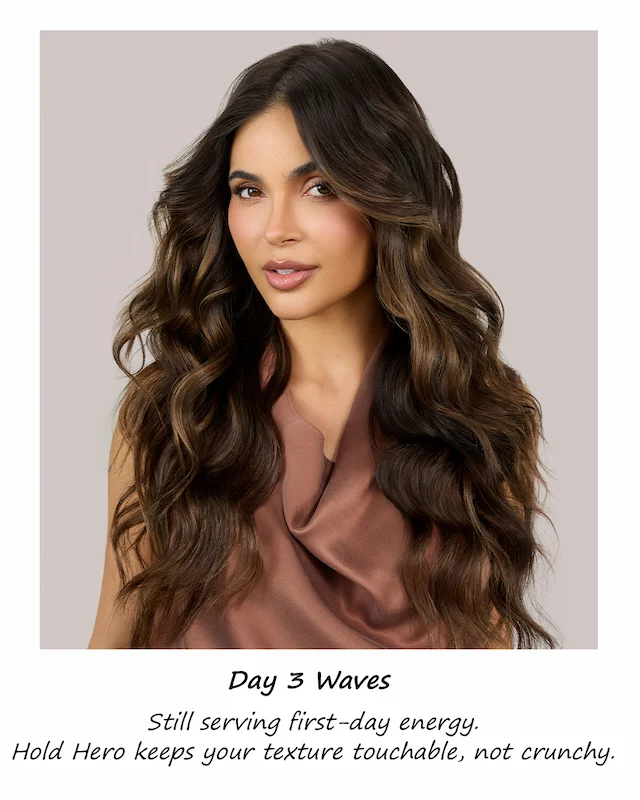 Brunette model with wavy hair