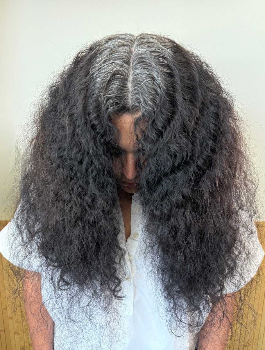 brunette before treatment