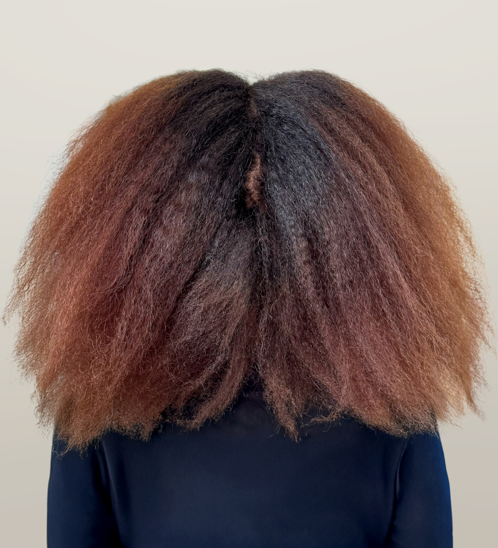 hair model before treatment