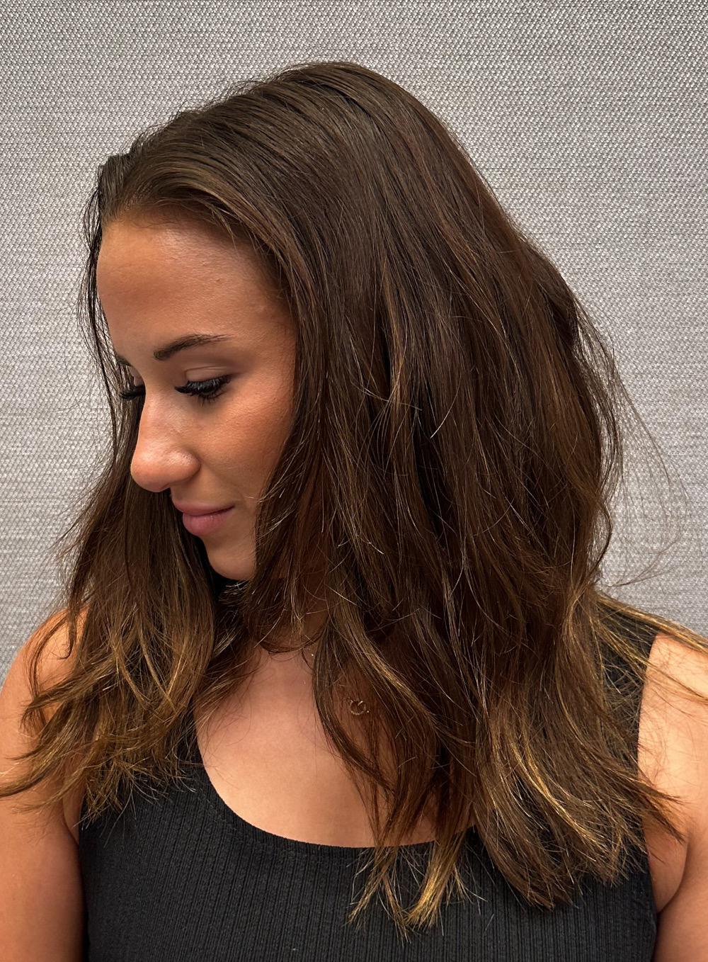 hair model before treatment