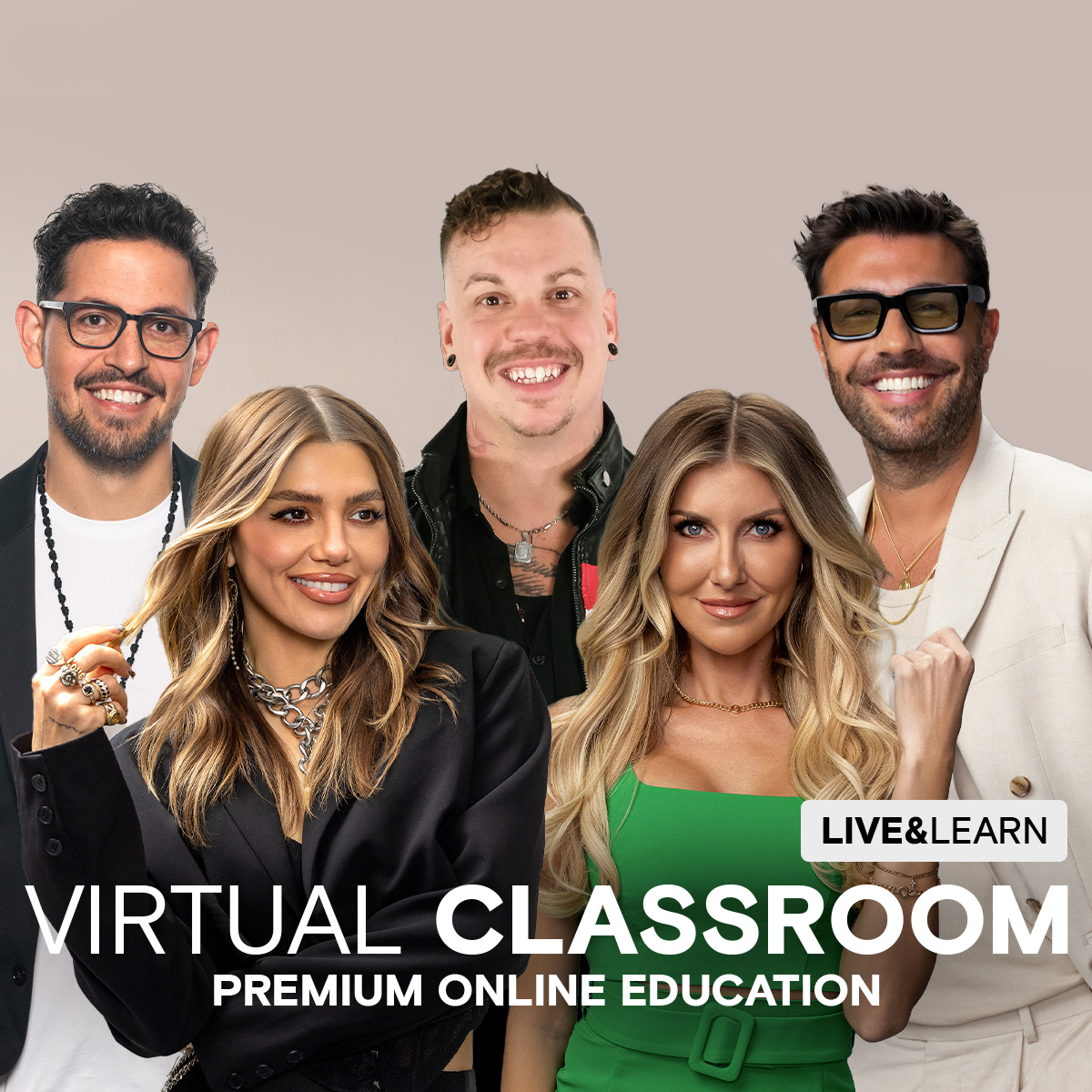virtual classes banner featuring larisa love, richard mannah, ricardo santiago, brandon corbitt, and olivia thompson