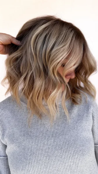 Woman with spring color blonde hair