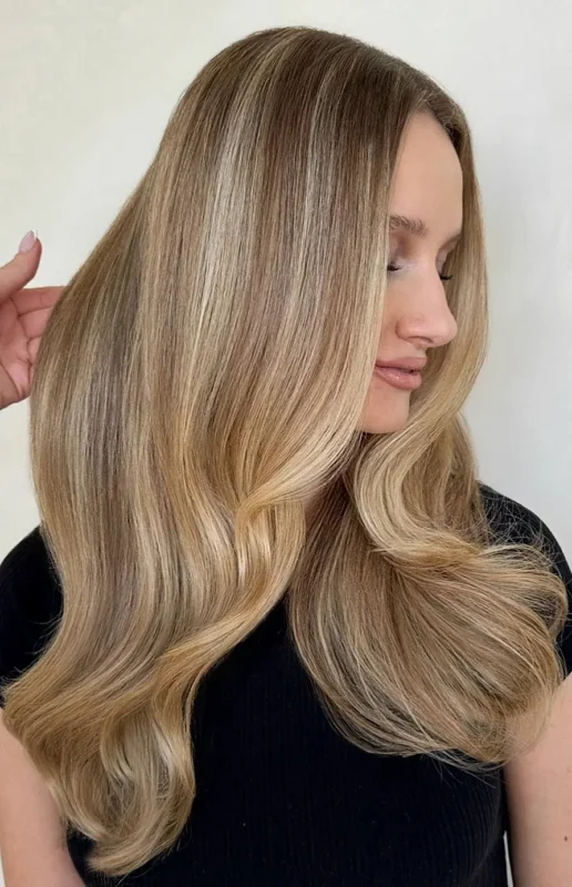 Long blonde hair color from Joico